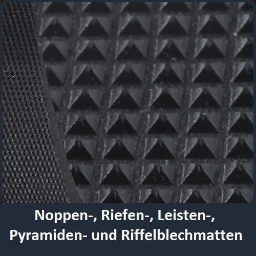 Feinriefenmatten Leistenmatten Breitriefenmatten Noppenmatten Pyramidenmatten